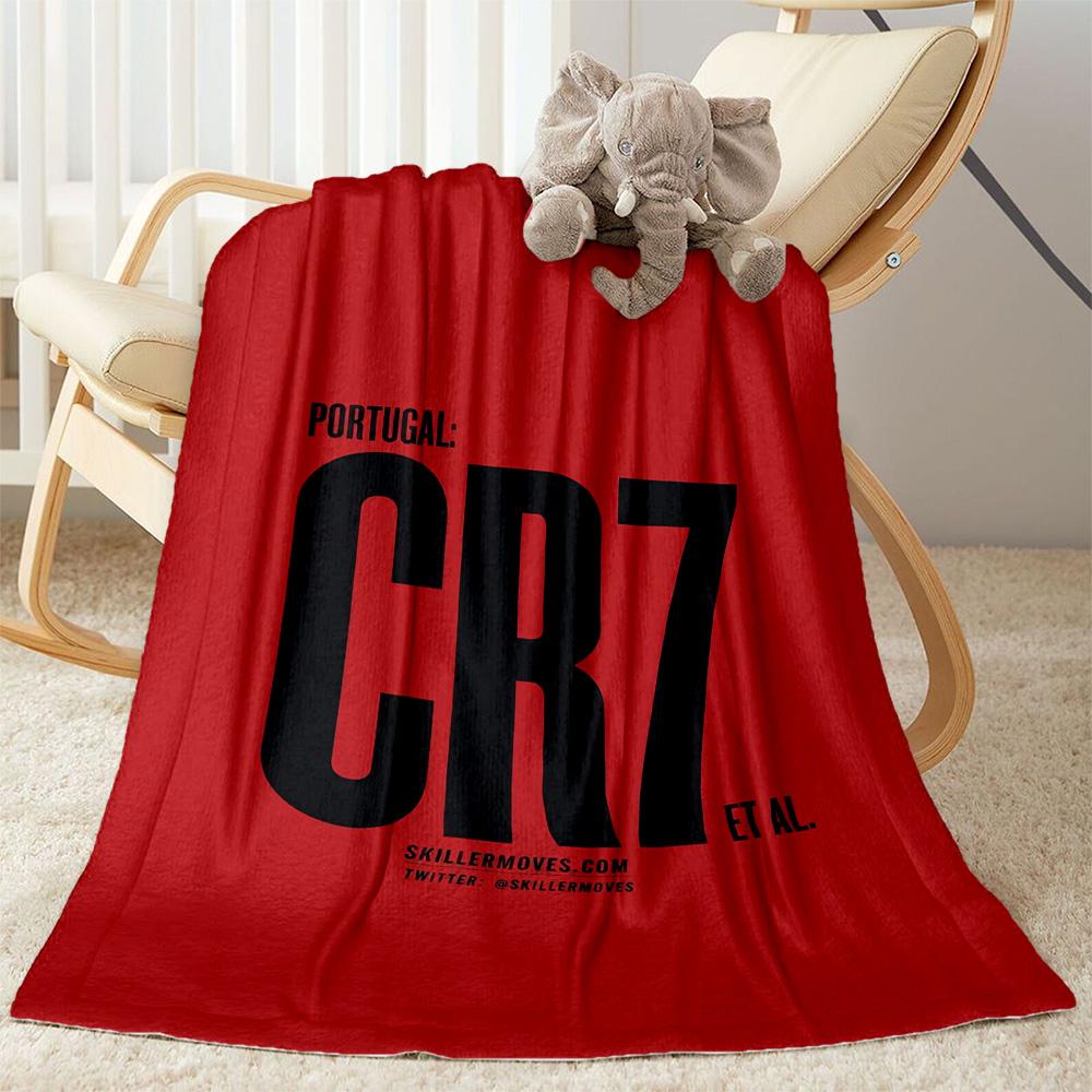 Ronaldo Cr7 Football Legend Blanket Warmthful Decor Perfect for Office Bedding Seaside All-Season Use Modern Ideal Gift For Birthday Valentine'S Day