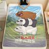 1PC We Bare Bears Patterned Flannel Blanket Suitable For All Seasons for Home Decor Warmth and Comfort Gifts Holiday Present