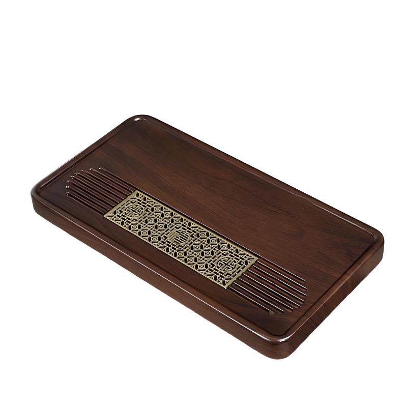 Shangqi Bamboo Tea Tray with Ebony Wood Grain Finish