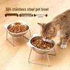 Elevated Stainless Steel Pet Bowl Stand: Prevents Knockovers & Protects Cervical Spine for Cats & Dogs.