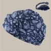 Men Women Satin Lined Turban Hat Adjustable Pre-Tied Headwraps Trendy Printing Sleeping Bonnet Chemo Hat Hair Cover