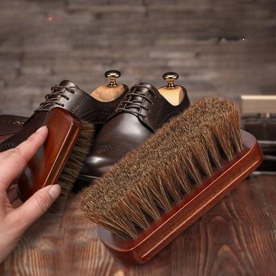 High Grade Horsehair Brush Gentle Bristle for Shoe Polish Oil Application Dust Cleaning and Daily Shoe Care Maintenance