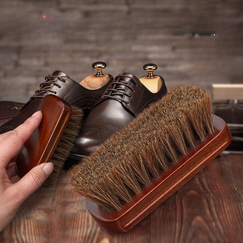 High Grade Horsehair Brush Gentle Bristle for Shoe Polish Oil Application Dust Cleaning and Daily Shoe Care Maintenance