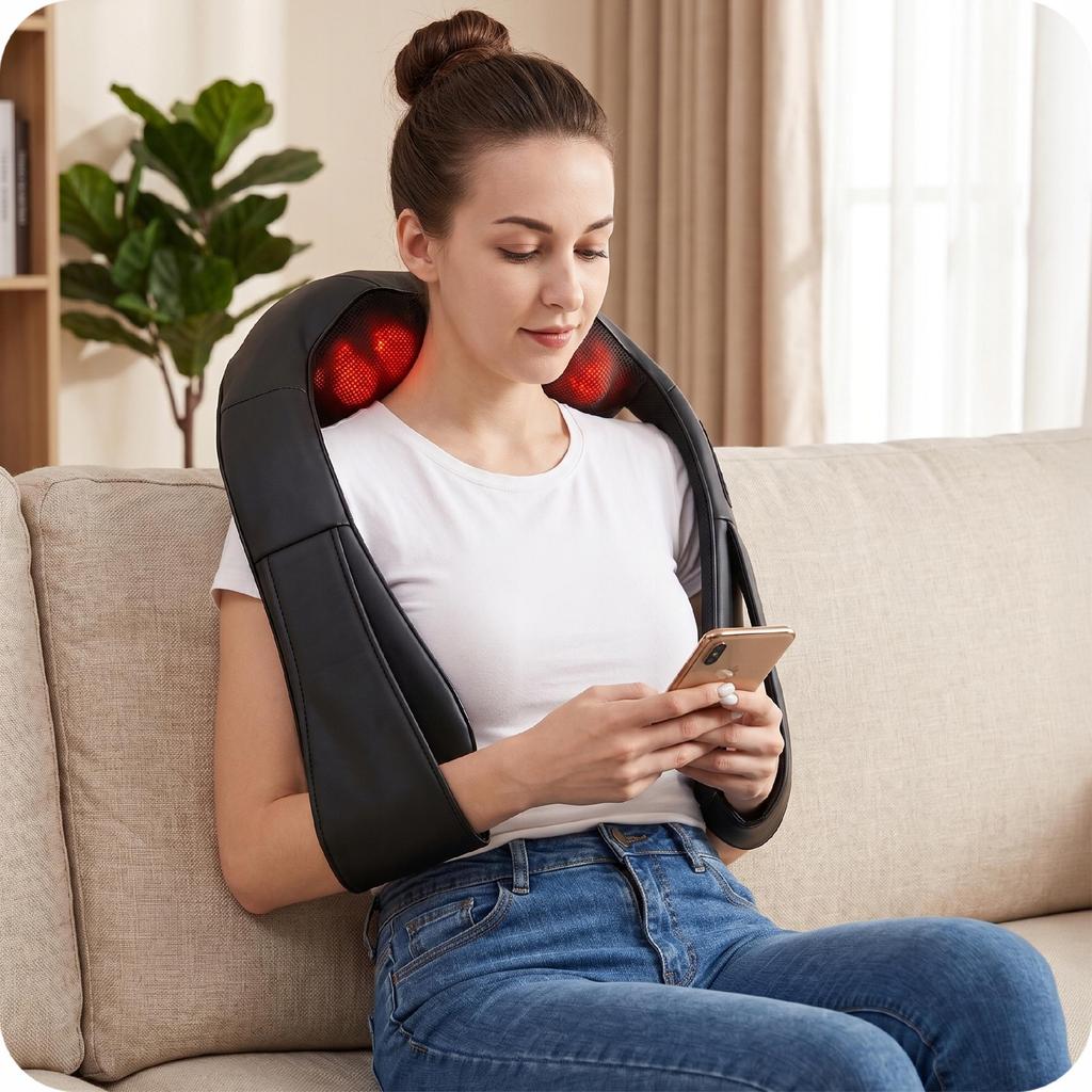 Massagegerät FÜR Nacken, Rücken, Körper, Füße, kabelgebunden, Heizmassagegürtel