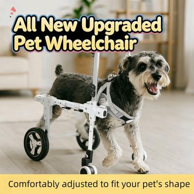 Lightweight Aluminum Pet Mobility Cart Adjustable Pet Rehabilitation Wheelchair  Pet Mobility