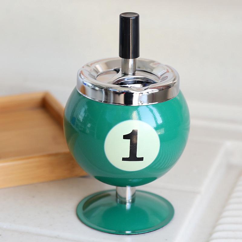 Creative Billiard Ashtray with Lid - Anti-Fly Ash Office Decor