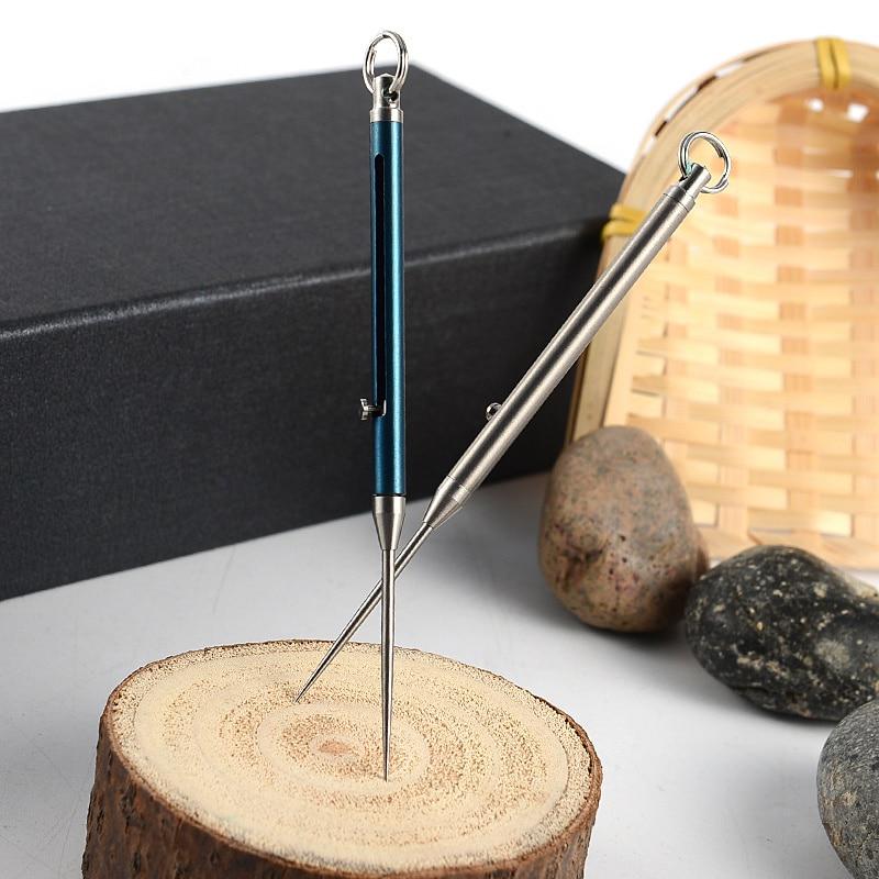 Titan-Zahnstocherhalter, Obstgabel, Outdoor, EDC, Zahnstocherhalter, wasserdichte Tasche, umweltfreundlich, für Reisen, Camping, Werkzeug