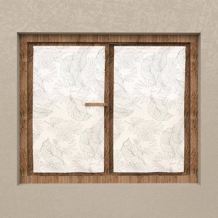 Pair of 60x90 Cm CELIA Khaki Curtains, by Soleil d'Ocre