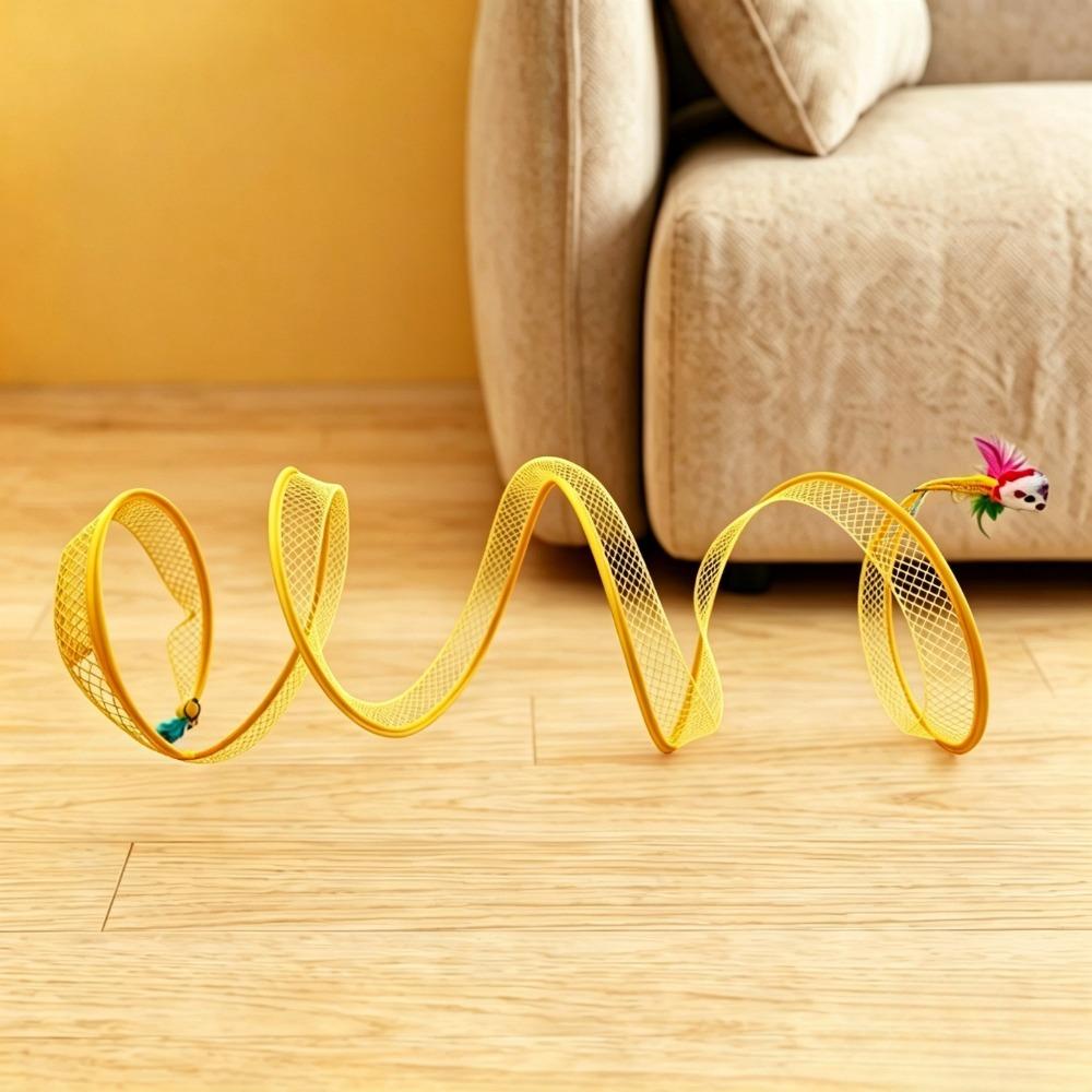 Portable Cat Tunnel Tube Elastic Interactive Cat Toy Cat Spring Mouse Tunnel Indoor Outdoor Use