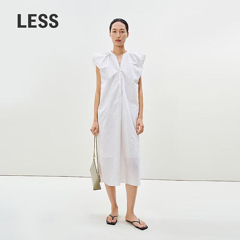 LESS 2025 Summer Stand Collar Sleeveless Long Dress