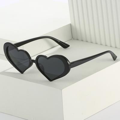 Herzförmige Sonnenbrille mit Diamant-Gelee-Farbe, UV4-Schutz, Damen-Markendesigner, Katzenaugen-Sonnenbrille, weiblich