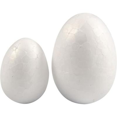 Polystyrene Eggs - White - 25 To 35 Mm - 10 Pcs