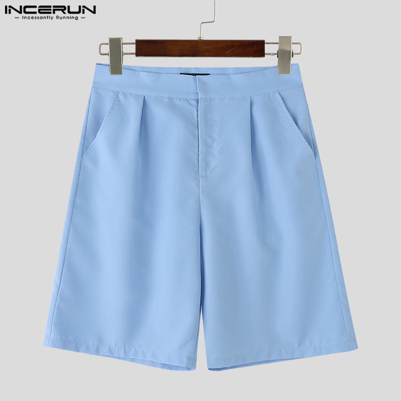 INCERUN Two Piece Suit Men Short Sleeve Shirts Zip-up Half Pants Outfits Sets
