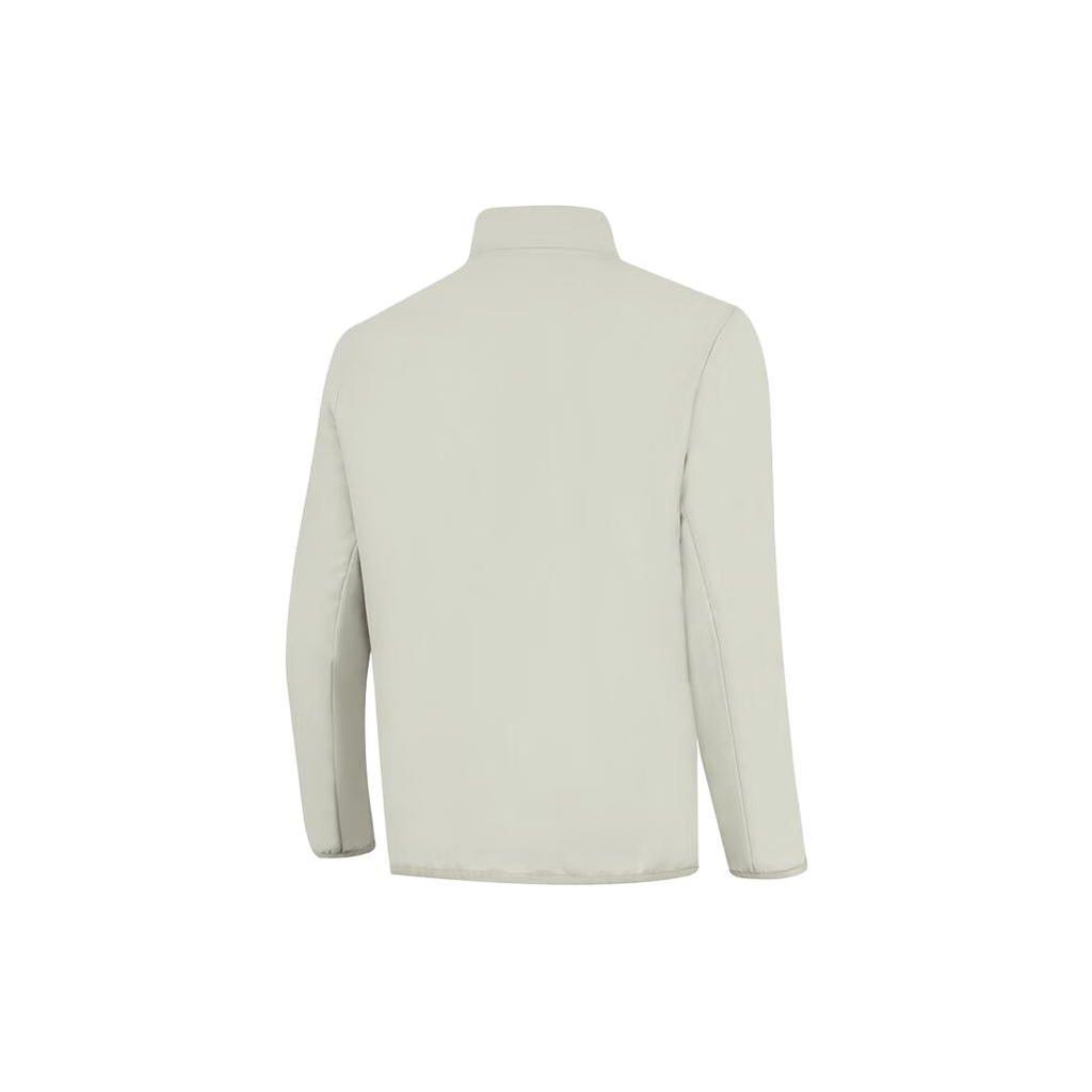 Li Ning Fitness Series Solid Color Stand Collar Warm Sports Long Sleeve Windbreaker Men Outerwear Camel-Gray AFDT803-2