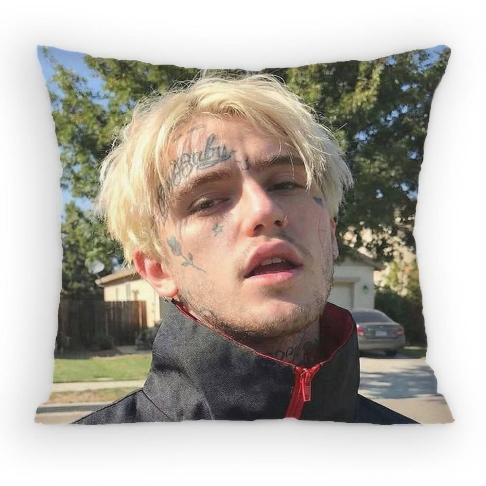 Rapper LLil Peep Hellboy Pillow Case Antidustmite Pillowcase Invisible zipper silky short plush Sofa cushion cover