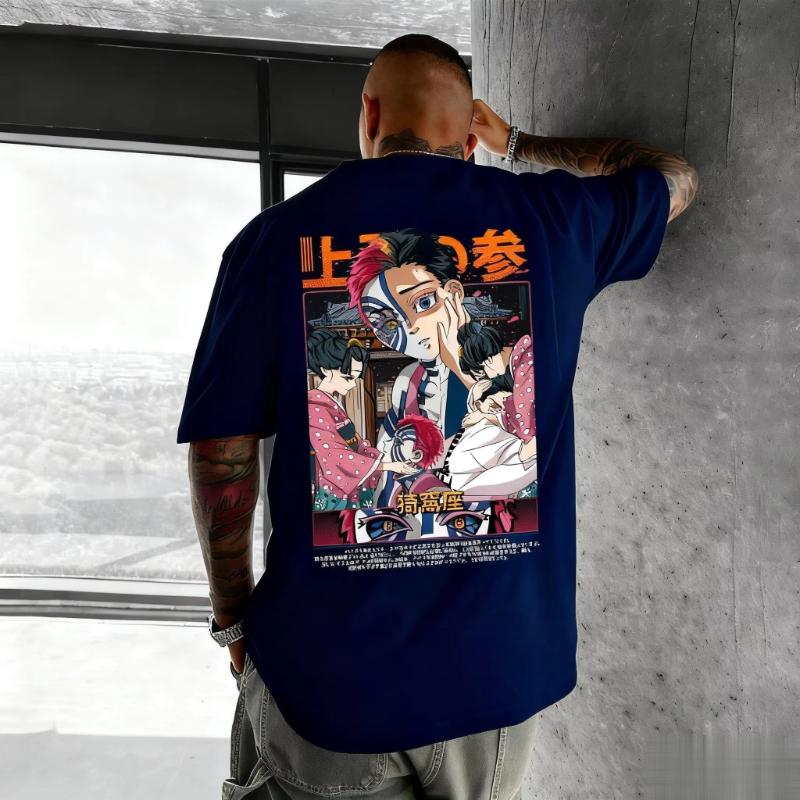 Unisex Summer Y2k Demon Slayer Anime T Shirt Men Women Short Sleeve Tee Japanese Graphic Print Streetwear Oversized Casual Tops
