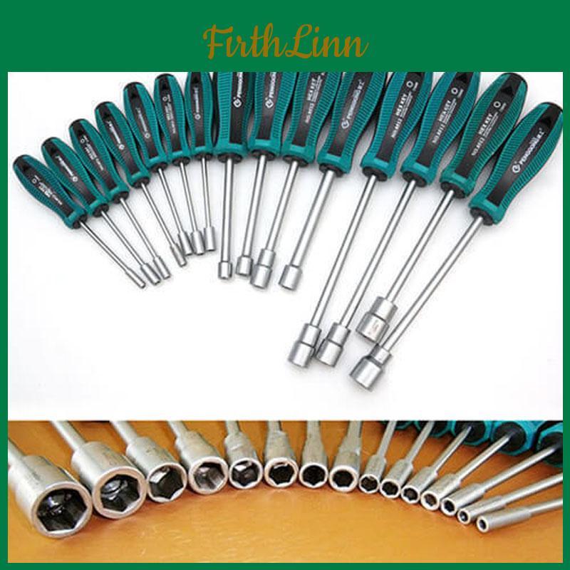 Comprehensive Metal Socket Driver Wrench Screwdriver Hex Nut Key Nutdriver Tool Set 3-14mm