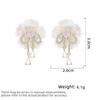 Women's Light Luxury Design Elegant Flower Droplet Tassel Earrings Fashionable And Versatile Niche Design Earrings