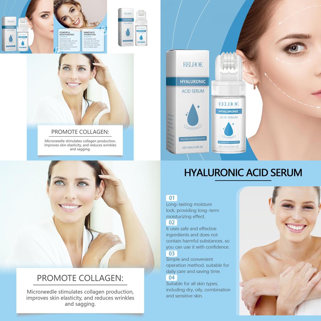 Eelhoe Transparent Hyaluronic Acid Roller Essence For Deep Hydration And Skin Firmness