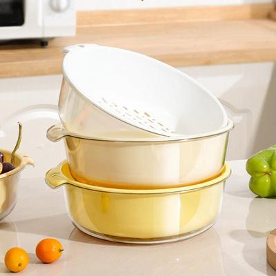 Drain Basket Strainer Double-Layer Handy Berry And Tomato Washer Portable Storage Fruit Washing Basin For Vegetable Fruit Wash