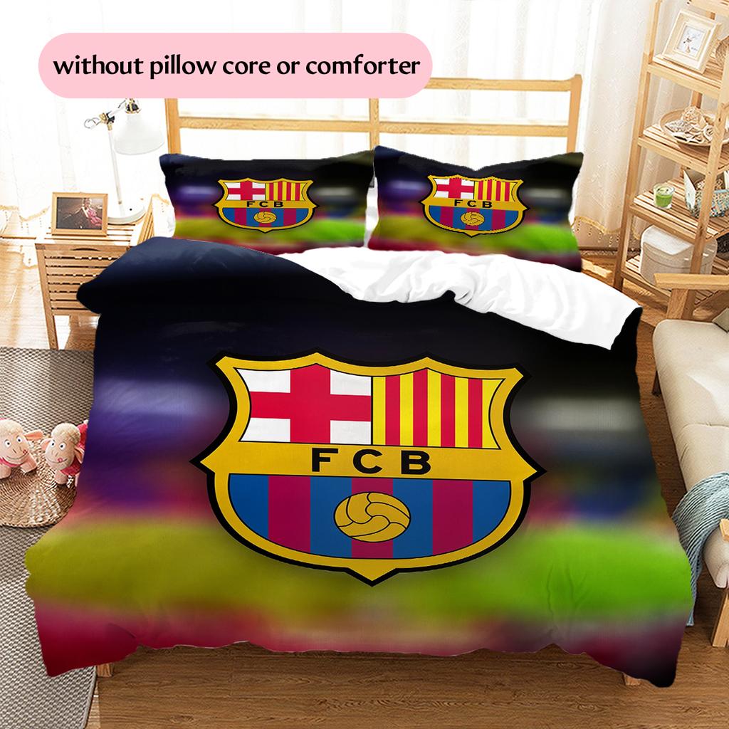 מצעים בעיצוב ברצלונה קישוט לבית מתנת יום הולדת (1 * כיסוי שמיכה + 2 * ציפות, ללא ליבה)