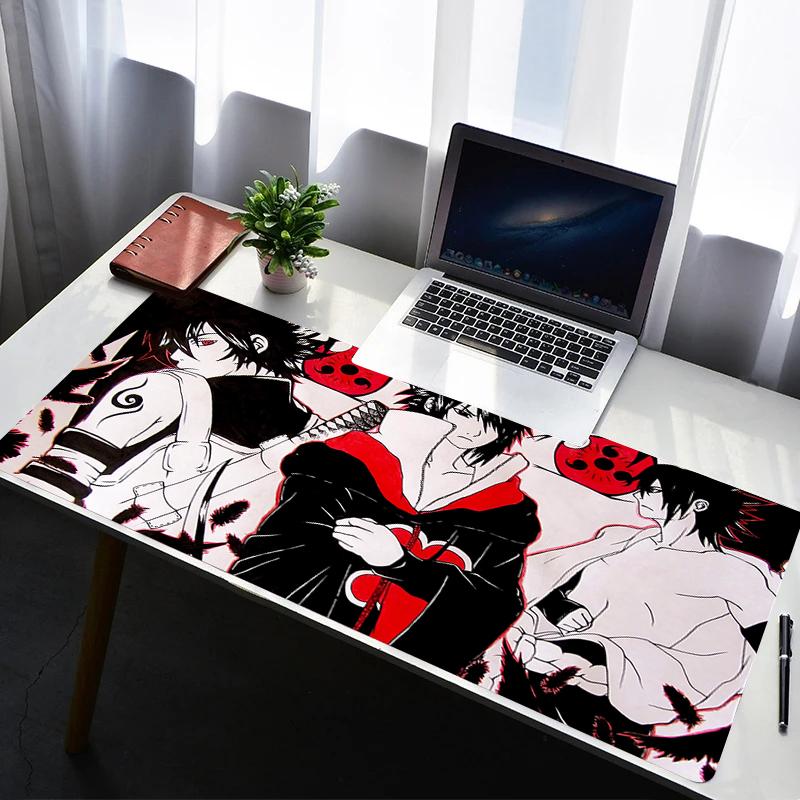 Mouse Pad PC Non Slip Rubber Mousepad Laptop Gamer Cabinet HD Keyboard Pad Office Naruto Sasuke Computer Gaming Desk Mouse Mat