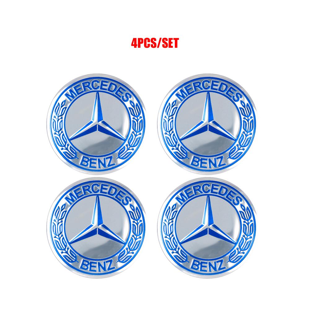 For Mercedes Benz AMG A B C E M R G S Class GLA GL CLA CES CLS SLK 4pcs 56/60/65mm Wheel Center Hub Cap Stickers Auto Accessorie