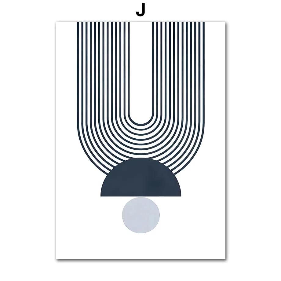 

Boho Abstract Geometric Line Arch Leaves Wall Art, Canvas Painting, Poster and Prints, Pictures for Living Room, Interior Home D 21x30cm No Framed