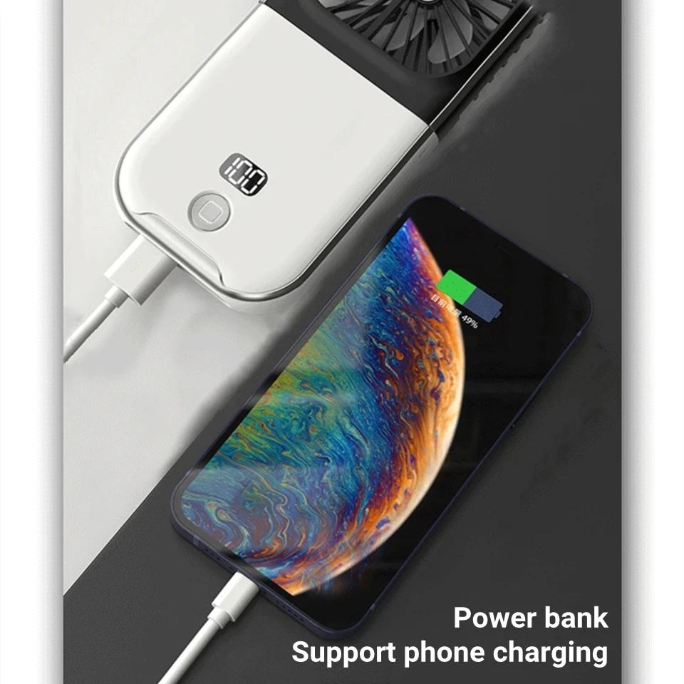 Foldable Hanging Neck Fan Cooling Desktop Refrigeration Handheld USB Mini Fan Camping Mute Ventilador Air Cooler for Sports Fan