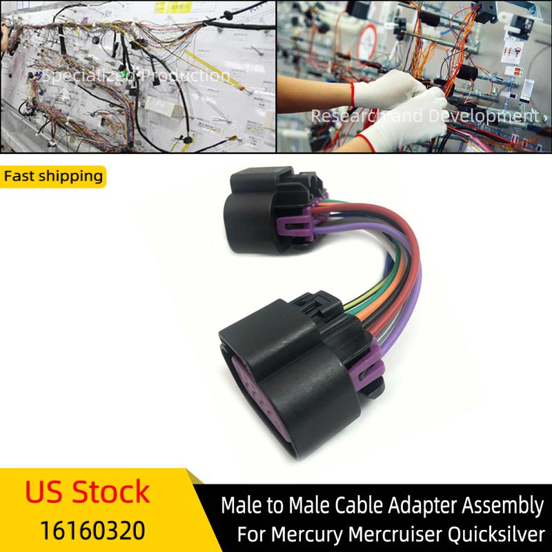 Wiring Harness Male to Male 10 Pin Adapter 84-892452T01 for Mercury Quicksilver Mercruiser Cable Assembly Marine Outboard