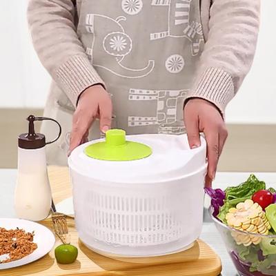 3L Büyük Sebze Döndürücü Salata Temizleyici Meyve Ve Sebze Yıkama Kase Marul Kurutma Makinesi Meyve Drenaj Sepeti