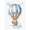 Monkey Lion Poster and Print Canvas Painting Wall Art Picture for Kids Room Nursery Decor Watercolor Hot Air Balloon Animal
