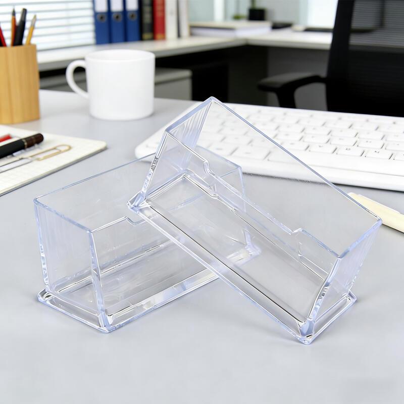 1/2/3PCS Clear Acrylic Display Stand Transparents Desktop Organizer with Storage Shelf for Office Business Cards