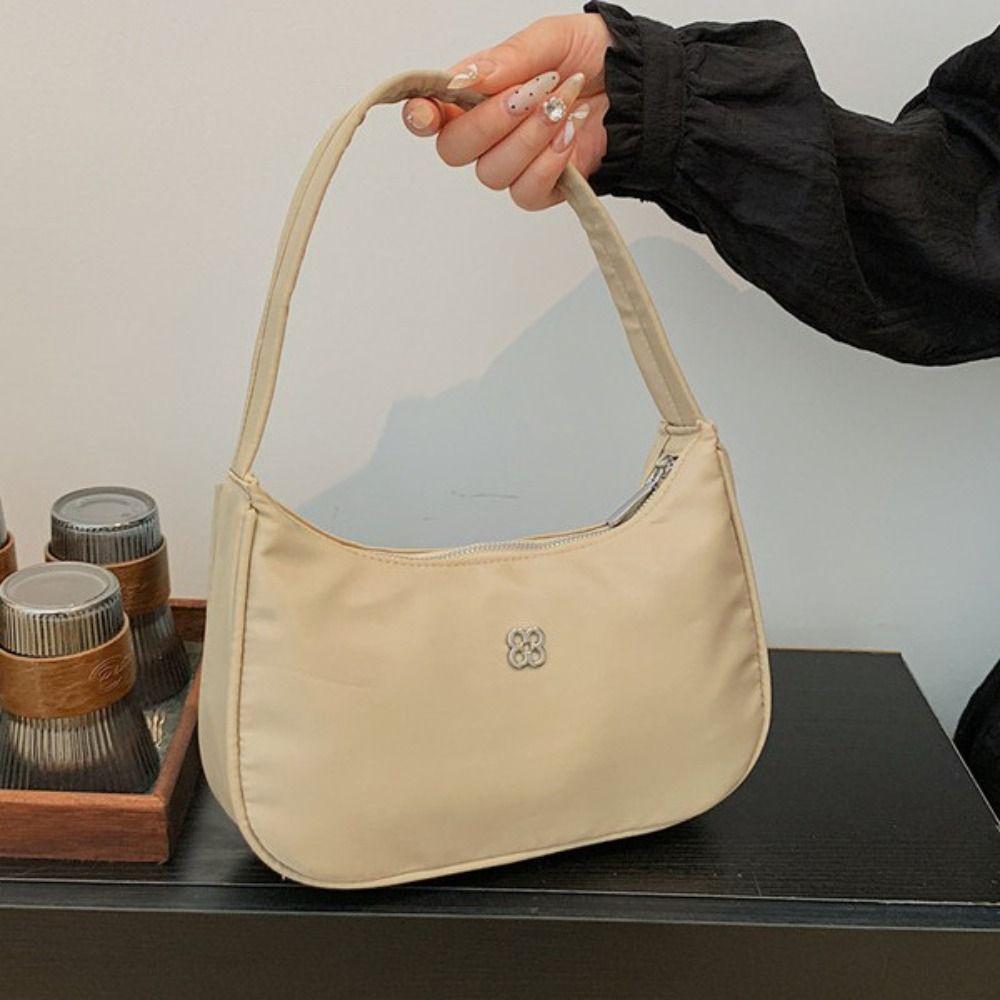 

Purse Nylon Underarm Bag Pure Color Hobos Bag Portable Handbag Travel синий