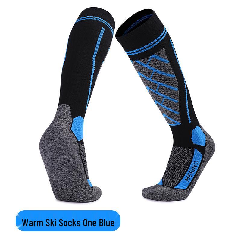 Merino Wool Knee-High Ski Socks: Thick, Warm, Non-Slip, Sweat-Absorbent for Men & Women.