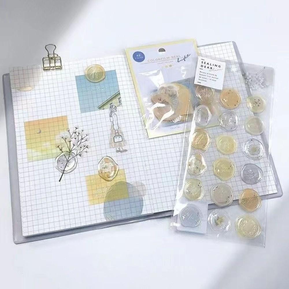 Retro Wax Stamp Seal Sticker European Style Embossed Seal Sticker  for Notebook Envelope Seal