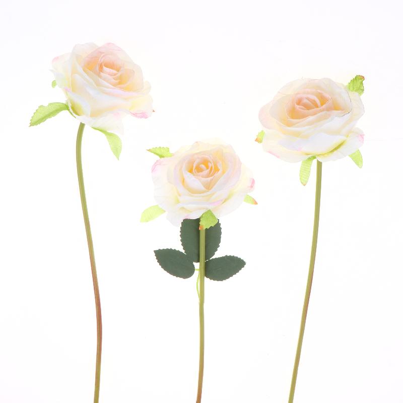 3Pcs Artificial Rose Flower Single Stem Fake Rose For Proposal Wedding Bouquet Home Party Table Centerpiece Decoration