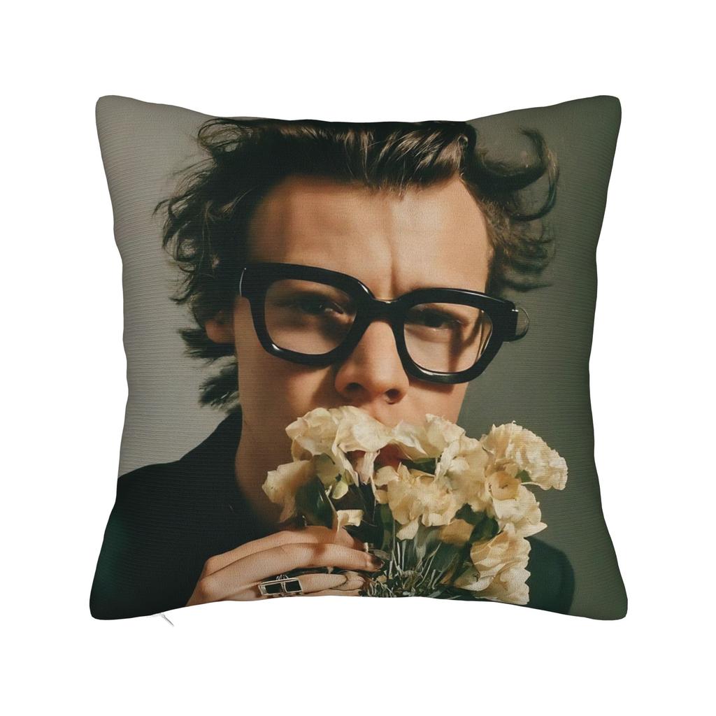 Harrys Styles Singer Pillowcase Soft Polyester Cushion Cover Decorations Pillow Case Cover Seater Zippered cm