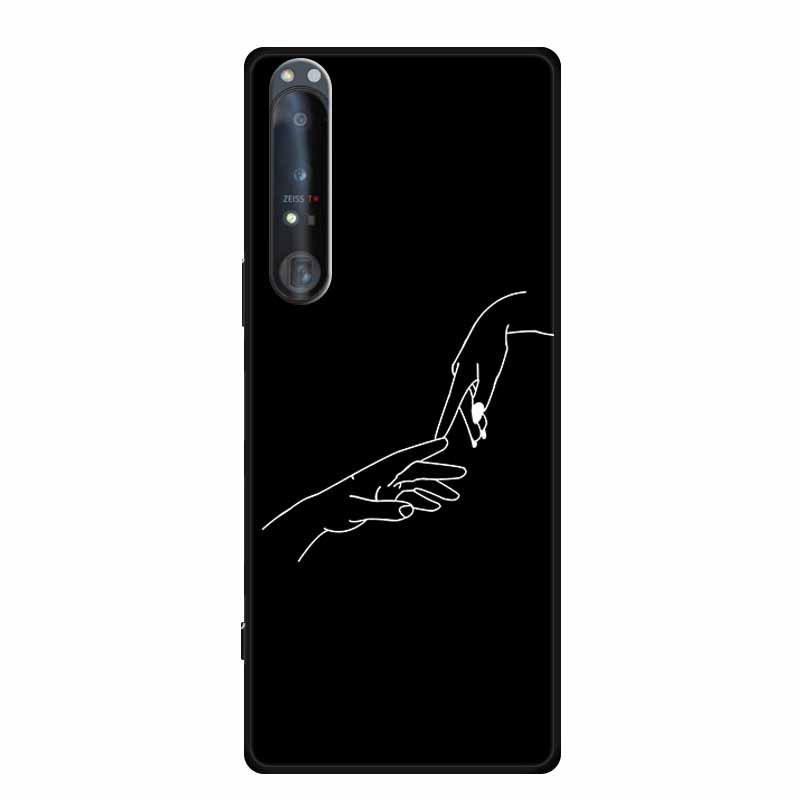 Simple Color Painted TPU Soft Shell Phone Case with Hollow Design for Sony 1 IV