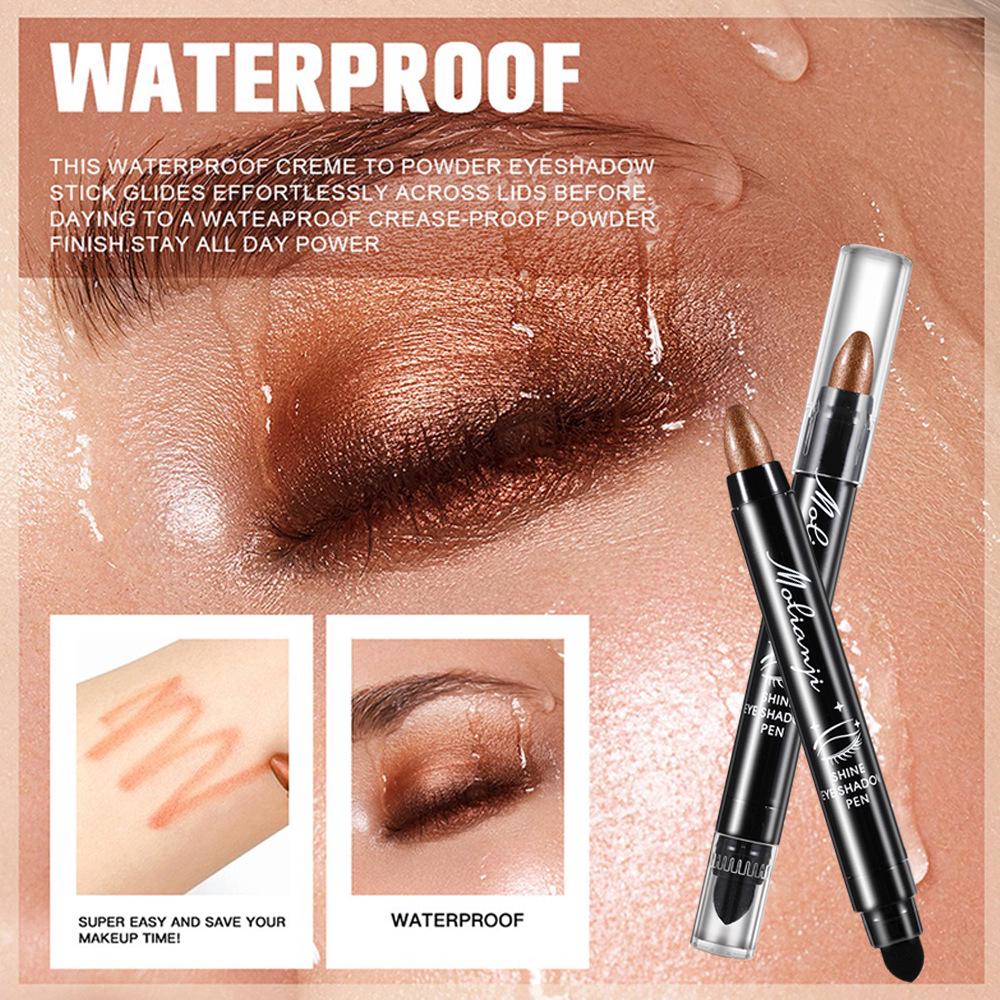MLJ Dual-Ended Shimmer Eyeshadow Stick: Long-lasting, Waterproof, Brightening Highlight & Under-eye Pencil