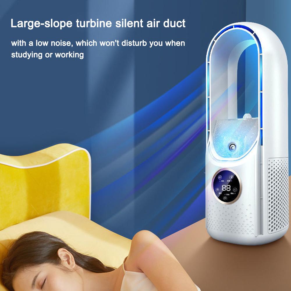 USB-Plug-in-Flügelloser Ventilator Tragbarer Klimaanlagenventilator mit 6 Geschwindigkeitseinstellungen, Timing-Spray