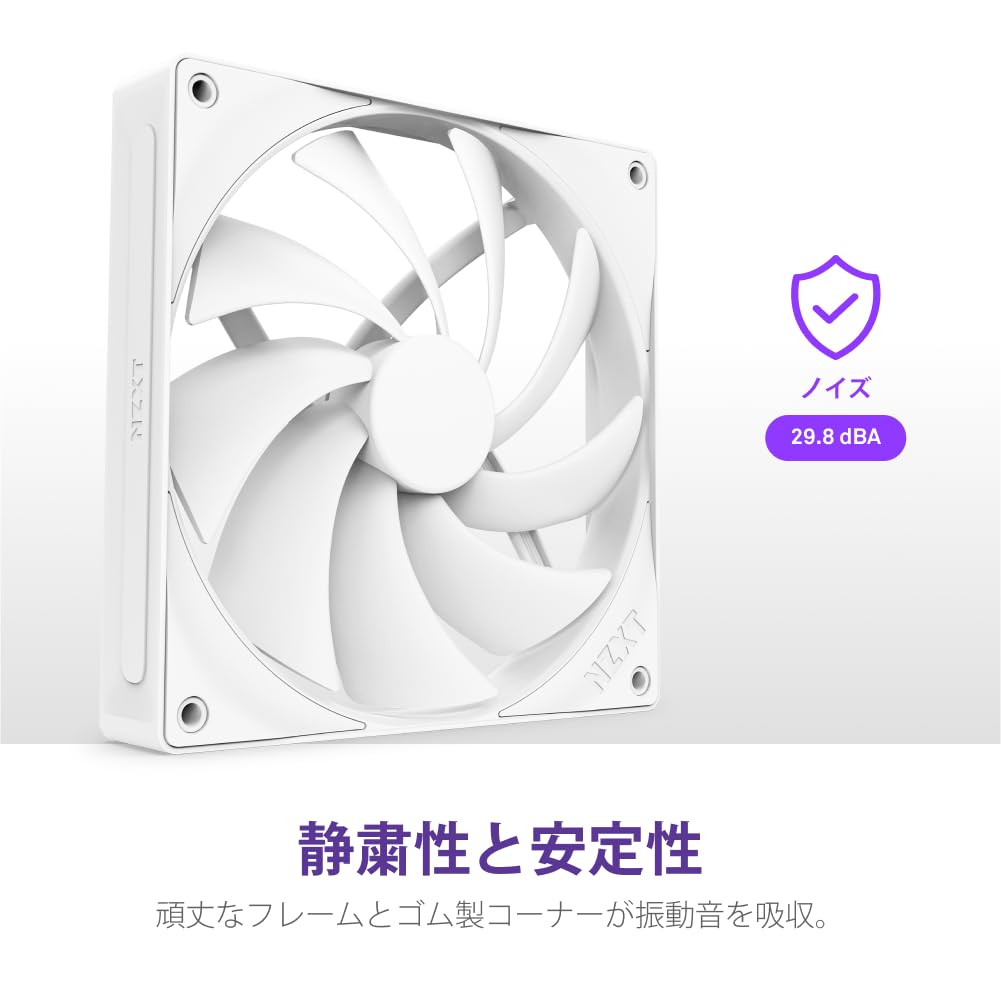 NZXT F140Q v2 White Quiet and Airflow Enhanced PC Case Fan 140mm FN2271 RF-Q14SF-W2