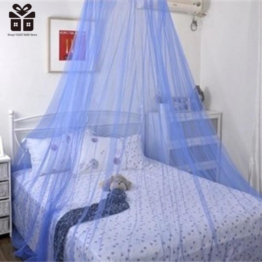 4 Colors Summer Elgant Hung Dome Mosquito Net for Double Bed Summer Polyester Mesh Fabric Home Bedroom Baby Adults Hanging Decor