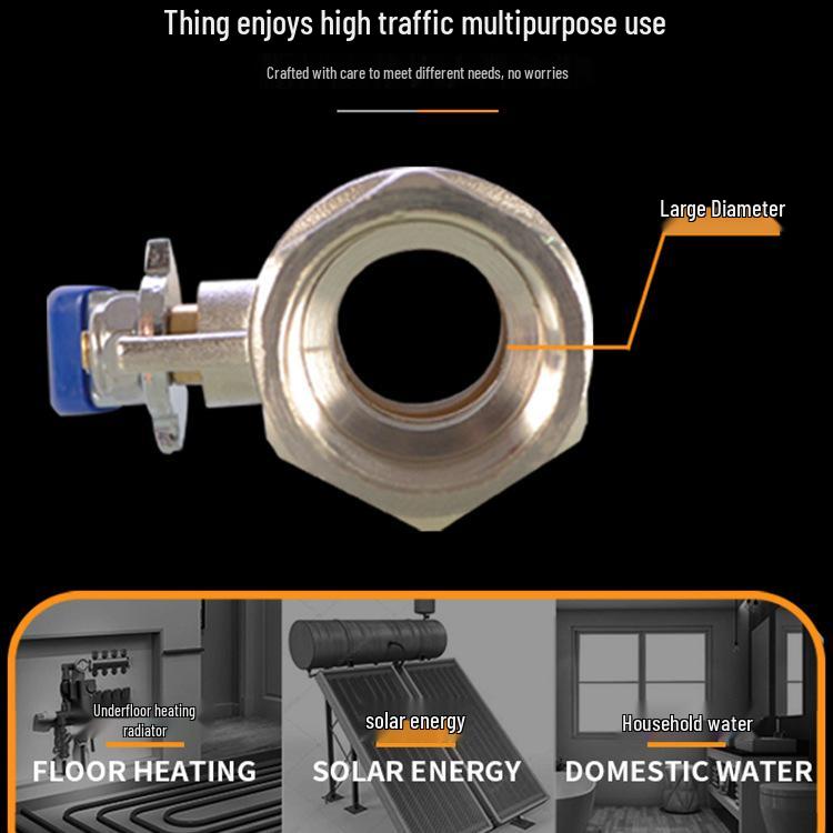 Large Flow 2-Piece Brass Ball Valve with Male/Female Threads for Water Pipes, Available In 1", 1.2", 1.5", and 2" Sizes