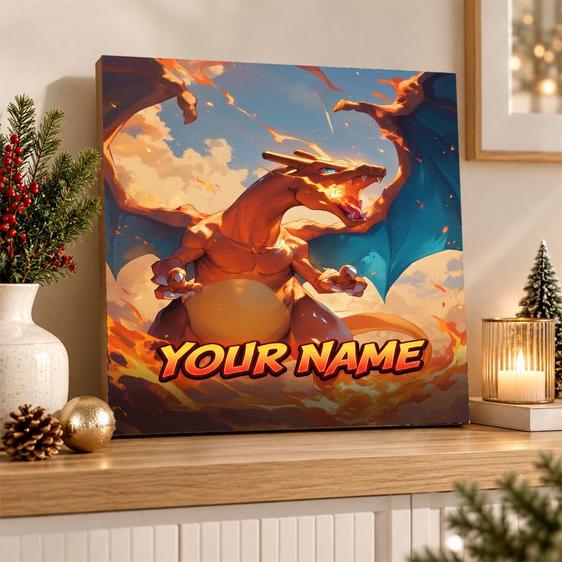 Charizard Custom Name Diamond Painting Personalized 5D Full Drill DIY Diamond Art Home Decor