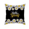 Pillow Cover Yellow Daisy Digital Print Pillow Cover Office Sofa Peach Skin Cushion Cover