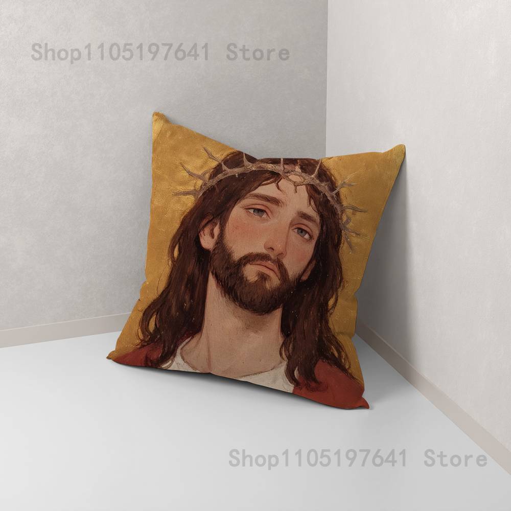 Jesus Pillow Case For Sofa Decor Car Office Room Printing Cushion Cover Decorations and Protector