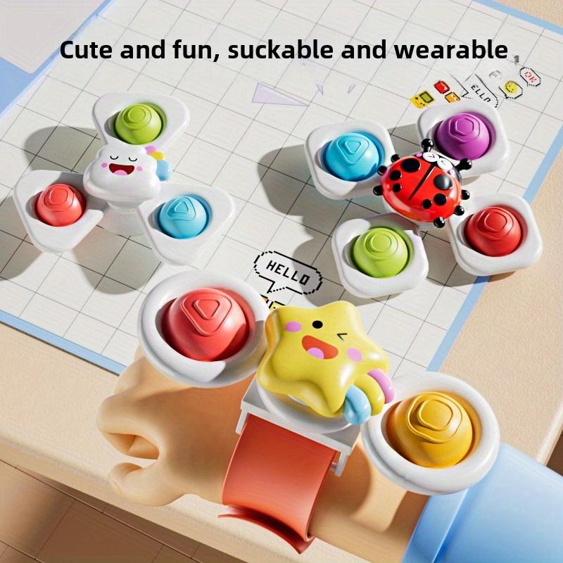 3pcs Colorful Cartoon Animal Suction Cup Spinning Tops  Fun Educational Toy for Kids, Perfect for Bath Time,Dining Table Bathroom Play,Great Halloween