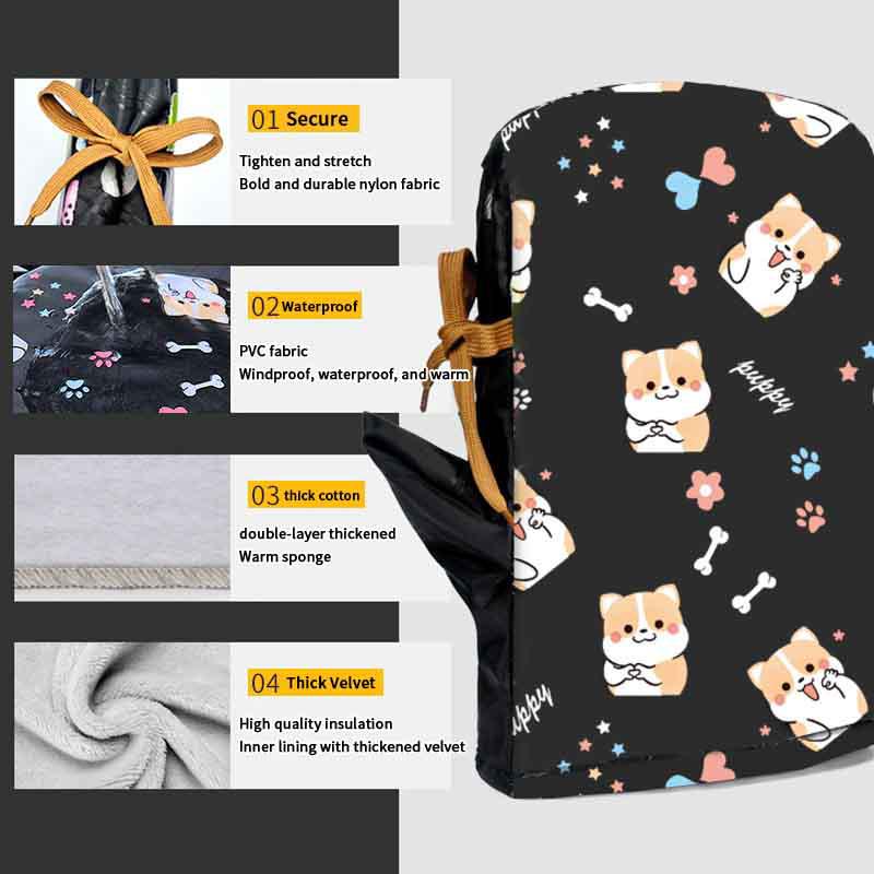 Autumn Winter Cartoon Electric Bike Warm Gloves Warm Mittens Scooters Motorcycle Electric Bike Handlebar Gloves Hand Guards