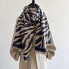 Autumn And Winter Women'S Imitation Cashmere Warm Scarf Zebra Pattern Elements Versatile Elegant Medium And Long Air Conditioner Shawl Scarf